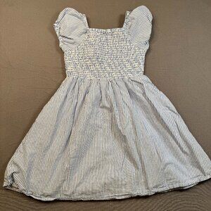 J Crew Girls Blue and White Striped Dress (Crewcuts) size 8